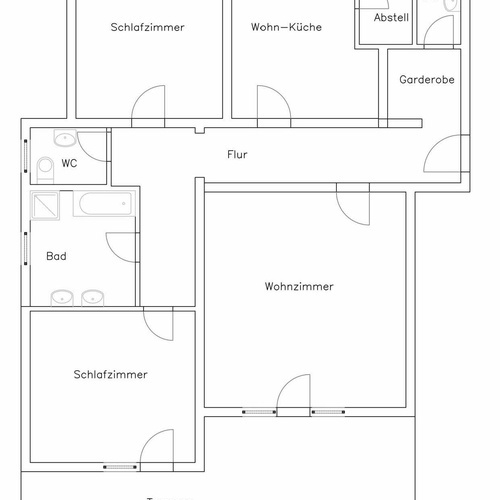 Die Wohnungseinteilung- Grundrissplan  - 